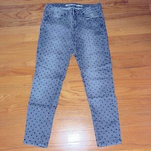 Gray polkadot jeans